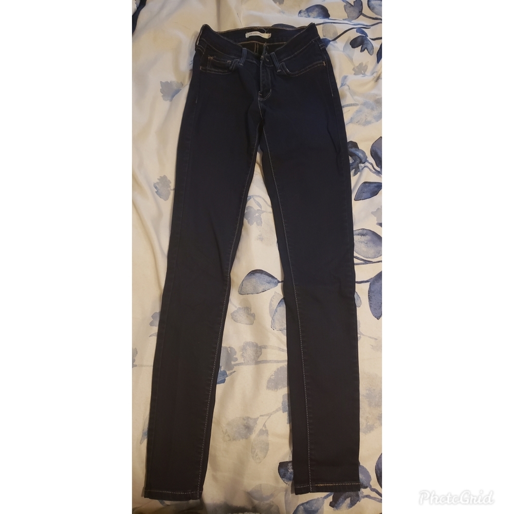 Levi 710 Super Skinny darkest wash jeans, size 24 inch waist